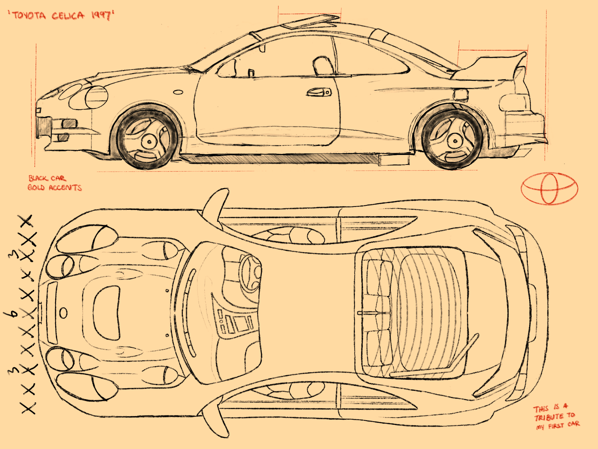 Toyota Celica 1997 sketch