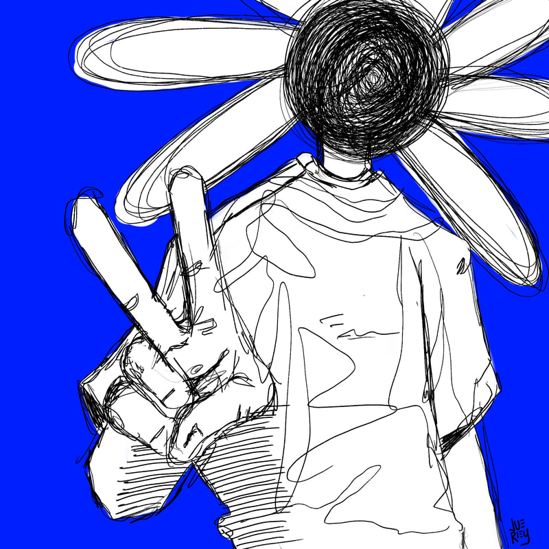 Flower Boy peace sign