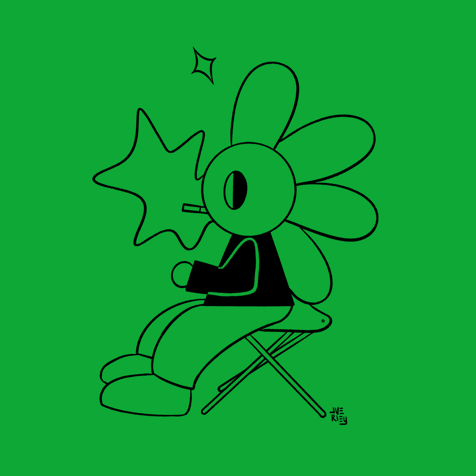 Flower Boy in a chair